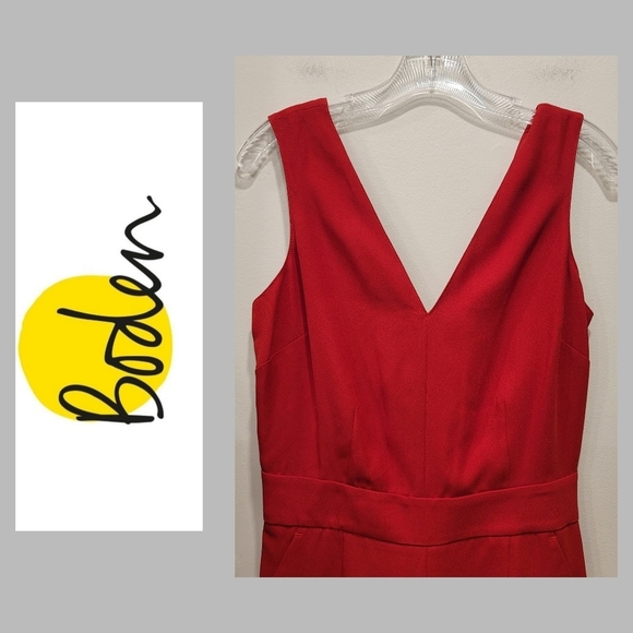NWT Boden Red Hexham Jumpsuit - Sz 4R US - Picture 2 of 13